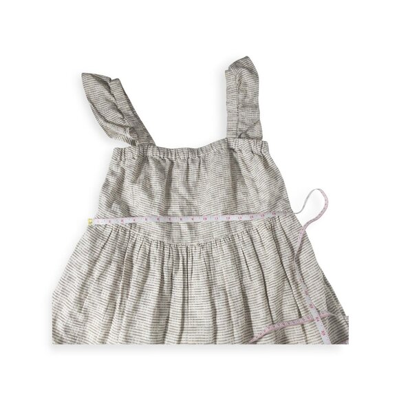 Madewell Cream Flutter-Sleeve Square-Neck Mini Dress in Striped Jacquard SZ S - Picture 4 of 7